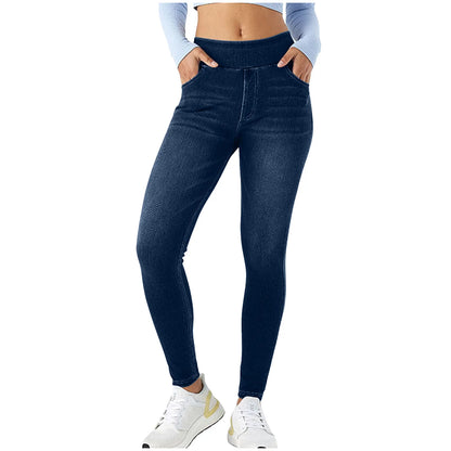 Slim Jeans High Waist Pull-On Denim with Stretchy Fit for Women