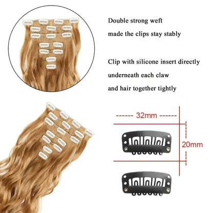 Lush Clip In Extensions 7 Piece Full Head 22 Inch Curly Wavy Hair
