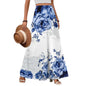 Women's Polyester Palazzo Pants With Pockets And High Waist And Wide Leg Flowing Silhouette
