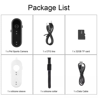 2-in-1 Pet Camera Collar - The ultimate fusion of pet POV and home security. Wireless Pet Dog Cat Collar Camera 120 Degree Wide Angle Pet Sports Action Camera Monitor For Video Records Indoor Outdoor 32GB