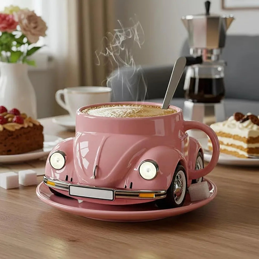 Handmade Beetle Shaped Mug with 321 Ml Capacity for Beetle Lovers Gift