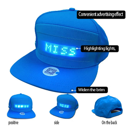 Glowing Advertising Hat Diy Text And Images Neon Rave Grand Event Outdoor Sports Costumes Accessories LED Mobile Bluetooth Hats