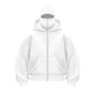 Unisex Cotton Fleece Hooded Zip Up Sweatshirt With Plain Design And Front Pouch Pocket