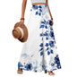 Women's Polyester Palazzo Pants With Pockets And High Waist And Wide Leg Flowing Silhouette