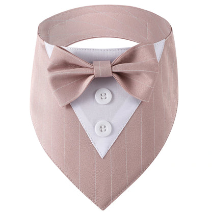 Wedding Big Dog Triangle Scarf with Bow Tie Handsome Pet Bandana for Small Large Dogs Golden Retriever Shepherd Labrador Bibs