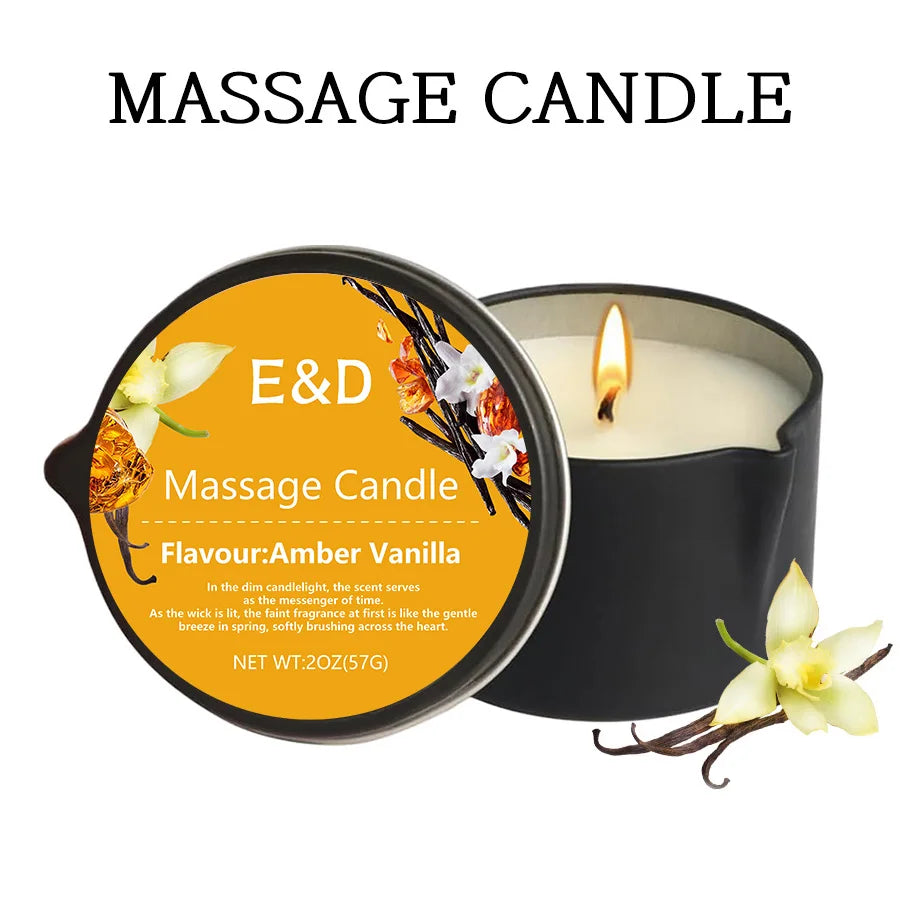 Scented massage oil candle for an evening ritual