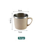 Double Layer Anti-scalding Stainless Steel Cups Plastic Handle Coffee Milk Mug Tea Drinks Water Cup for Home Office Tumbler