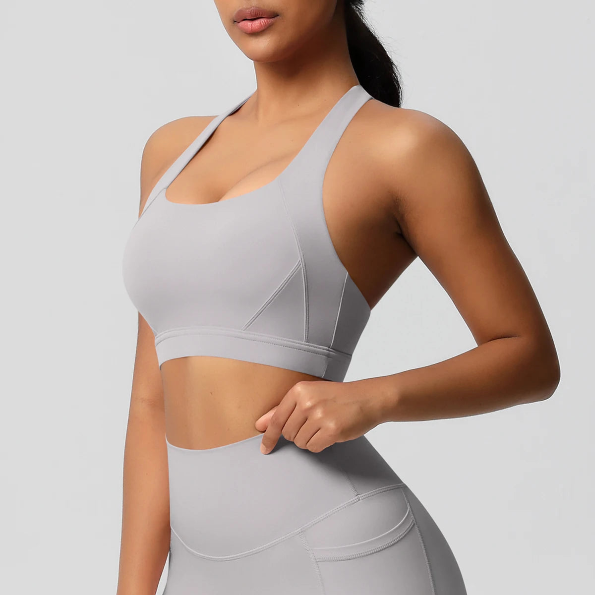 Women’s Yoga Bra Crop Top Nylon Elastane Supportive Sling Back