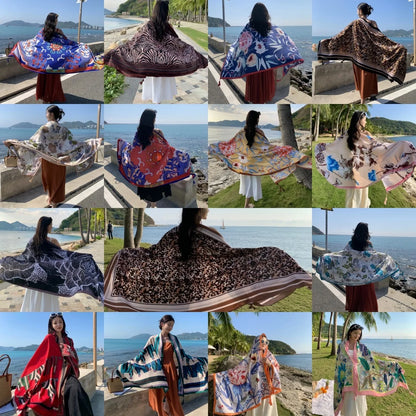 Women's printed beach sarong wrap scarf and sun cover