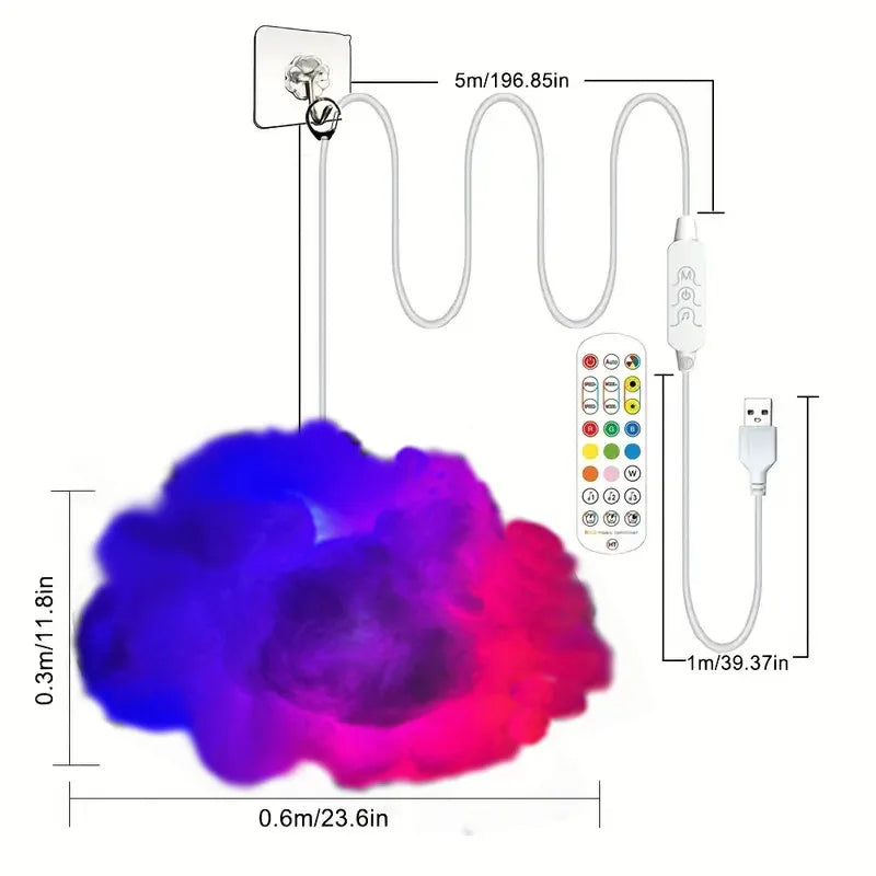 Cloud Shaped Led Light with Remote App Control and Rgb Color Changing