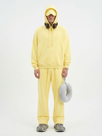 Unisex Cotton Blend Fleece Hoodie And Pants Set With Relaxed Fit And Soft Texture