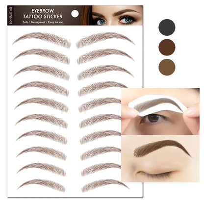 Women’s 6D Eyebrow Tattoos Stickers Waterproof Long Lasting Hair Like Brows