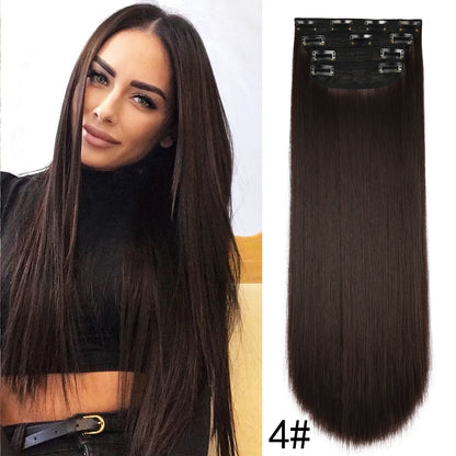 Synthetic Clip In Hair Extensions 11Color Synthetic Clip In Hair Extensions Long Wavy 4Pcs/Set Piece 11 Clip-In Hairpieces