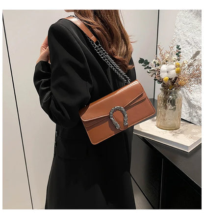 Square Crossbody Bag with Chain Strap for Women Durable Lightweight