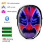 LED Mask Gesture Sensing RGB Full Color Variable Face DIY Photo Animated Editing Maske Halloween Gift For Party Rave