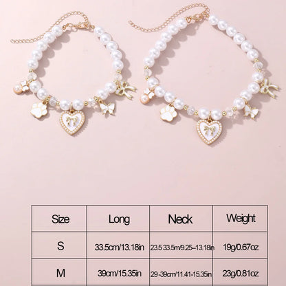 Imitation Pearl Cute Dog Necklace Pet Collar Accessories Jewelry Neck Chain For Small Dogs Large Dog Cats necklace