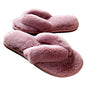 1 Pair Plush Women Slippers Thicken Furry Soft Warm Practical Winter Thermal Flip Flops for Home Indoor