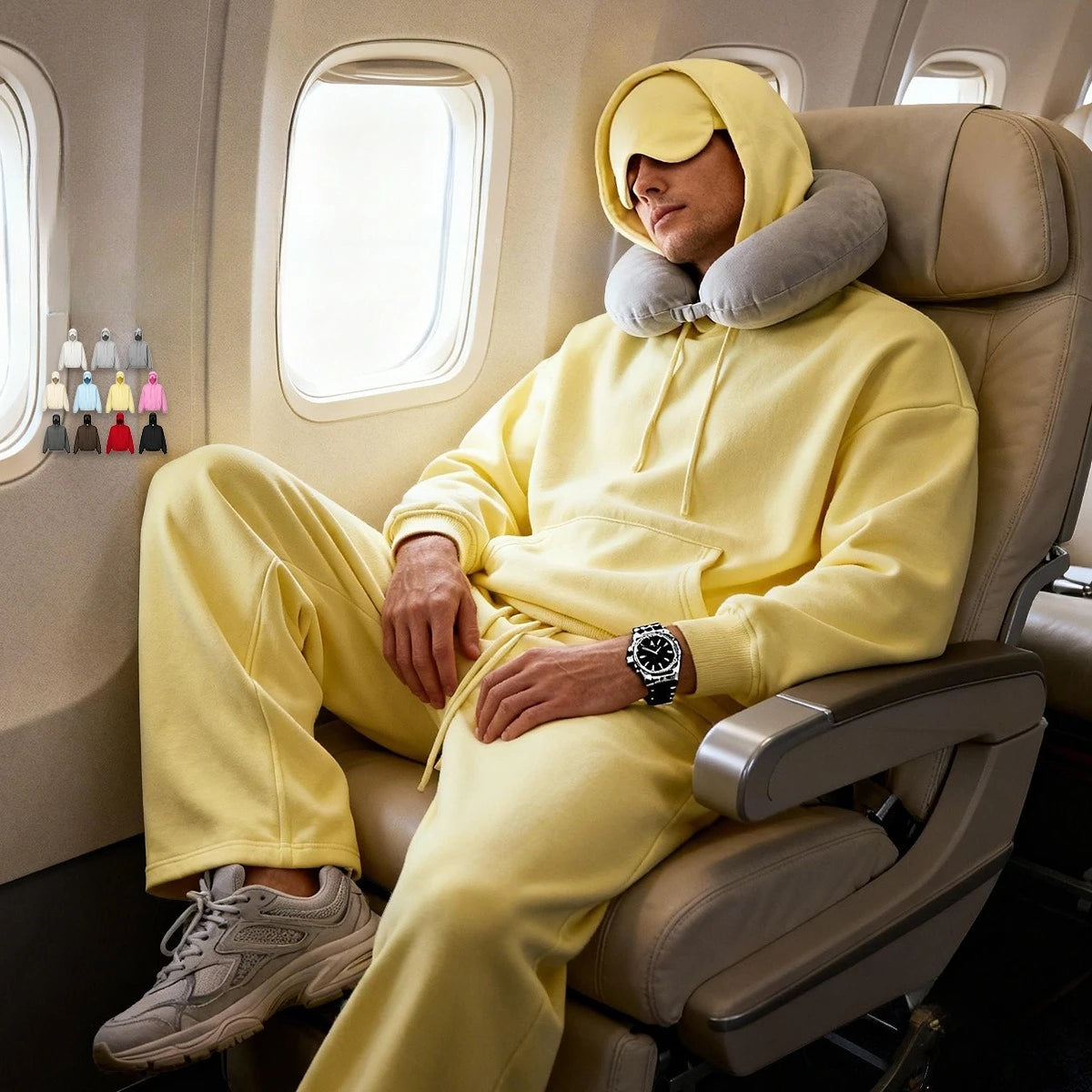 Unisex Hoodie with Travel Mask Regular Fit for casual and travelling