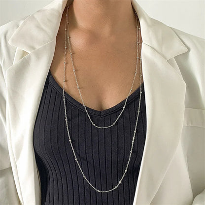 Minimalist Necklace Y Shaped Collarbone Double Layer for Daily Wear