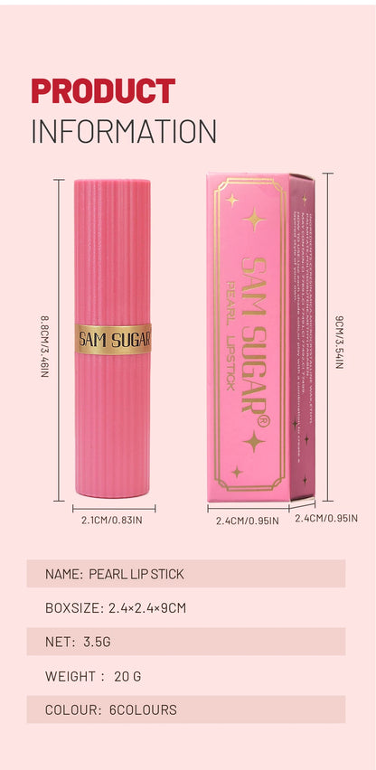 Pearlescent Pink Glitter Velvet Lipstick Metallic Waterproof Long Lasting Matte Shimmer Diamond Lipstick Women Makeup Cosmetic