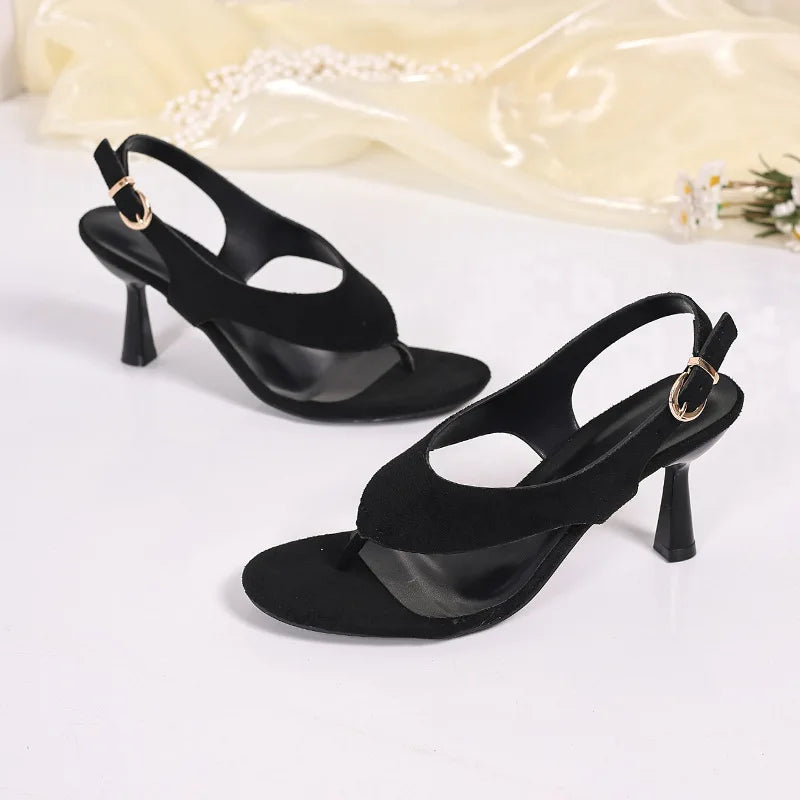 Polyurethane Sandals with Stiletto Heel and Adjustable Ankle Strap