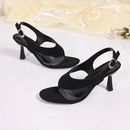 Polyurethane Sandals with Stiletto Heel and Adjustable Ankle Strap
