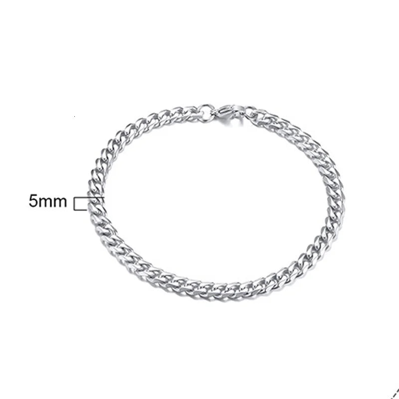 Stainless steel Cuban link chain bracelet