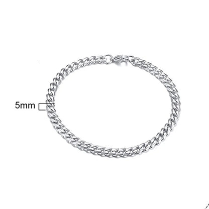 Stainless steel Cuban link chain bracelet