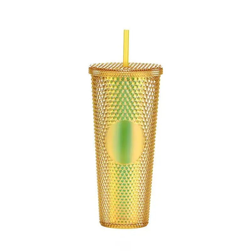 2026 Luxury Diamond Cold Cup Tumbler with Straw | Double Wall Iced Coffee Cup | Starbucks-Style Reusable Cup