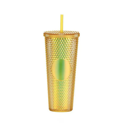 2026 Luxury Diamond Cold Cup Tumbler with Straw | Double Wall Iced Coffee Cup | Starbucks-Style Reusable Cup