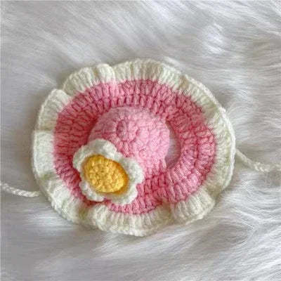 Soft Hat Hand-Crocheted with Elastic Fit for Cats Photo Prop