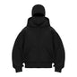 Unisex Cotton Fleece Hooded Zip Up Sweatshirt With Plain Design And Front Pouch Pocket