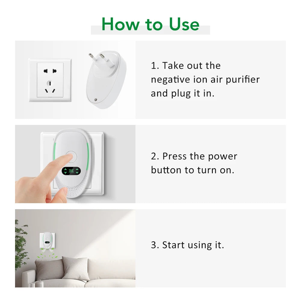 Air Purifier with Odor Removing Ion Generator