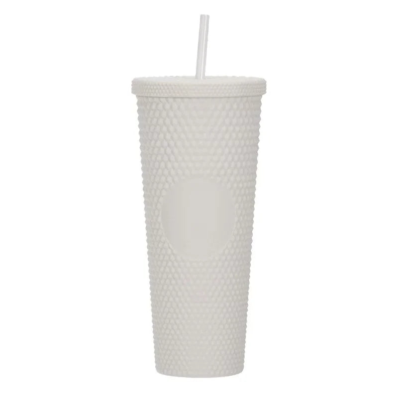 2026 Luxury Diamond Cold Cup Tumbler with Straw | Double Wall Iced Coffee Cup | Starbucks-Style Reusable Cup