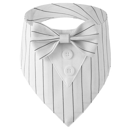 Wedding Big Dog Triangle Scarf with Bow Tie Handsome Pet Bandana for Small Large Dogs Golden Retriever Shepherd Labrador Bibs