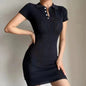 Breathable Knit Dress Short Sleeve Summer Everyday Wear Lightweight