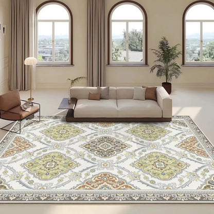 Persian Retro Rug For Living Room Sofa Area Non-Slip Washable Rug For Bedroom