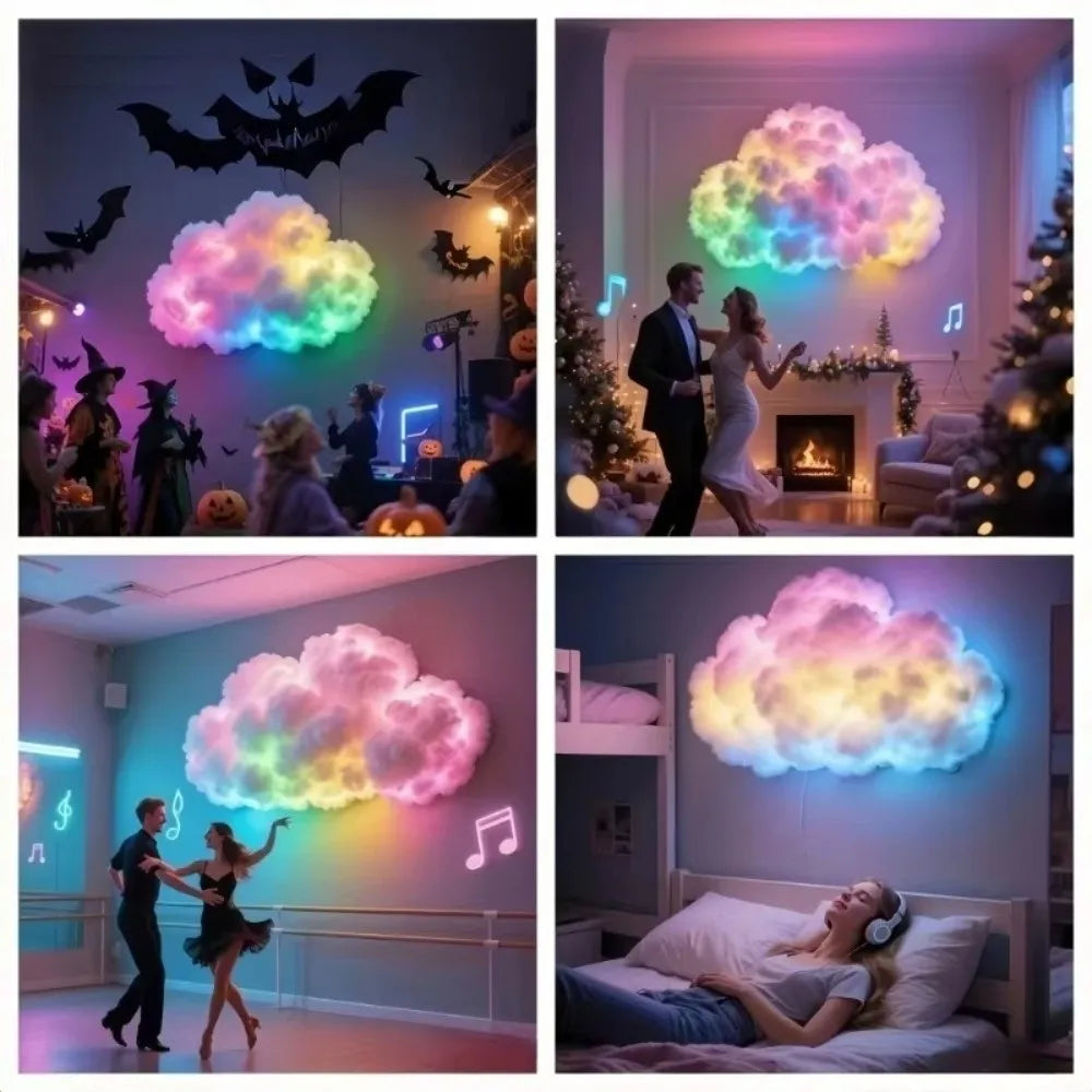 USB LED cloud lamp with music-responsive color-changing glow
