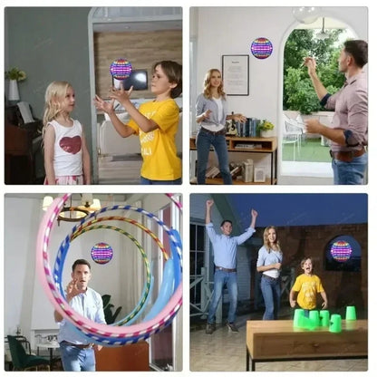 LED Flying Ball Boomerang Toy Hovering Light Up Orb for Nighttime Play
