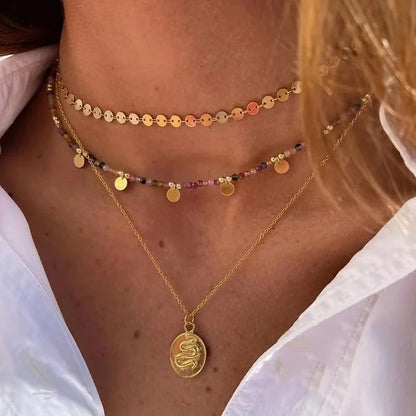 Layered Heart Pendant Necklace with Crystal Bead Detailing for Everyday Sparkle and Delicate Shine