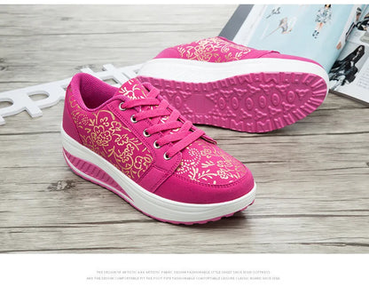 Women Leather Casual Sneakers Fashion Comfortable Platform Walking Shoes Wedge Moccasins Breathable Loafers Zapatos De Mujer
