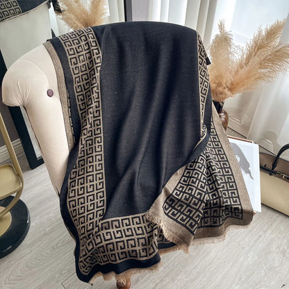 Sun-Protective Hijab Scarf with Golden Thread Accents for Styling