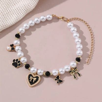 Imitation Pearl Cute Dog Necklace Pet Collar Accessories Jewelry Neck Chain For Small Dogs Large Dog Cats necklace
