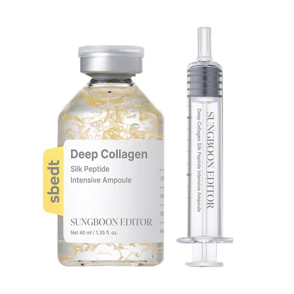 Korean Skincare Kit Featuring Deep Collagen Silk Peptide Ampoule And Power Boosting Cream In Serum For Brightening