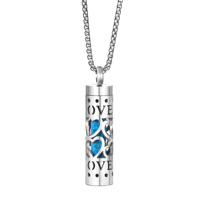 Aromatherapy diffuser necklace with geometric locket pendant