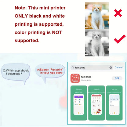 Mini Printer Compatible with IOS and Android, Wireless Mini Photo Printer Label Printer, Portable BT Mini Thermal Printer