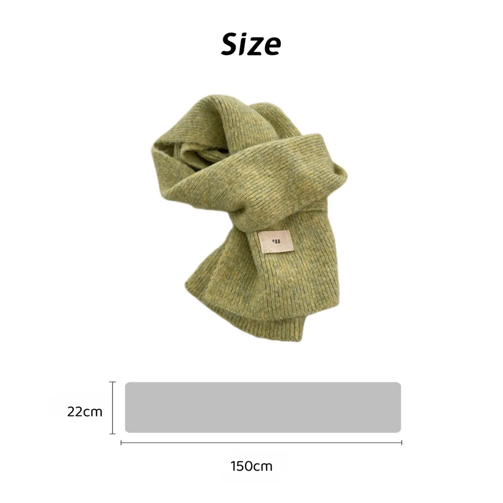 Winter New Woolen Knitted Solid Color Scarf Female Versatile Cold-proof Shawl Women's Thickened Warm Scarves Apparel Accessories
