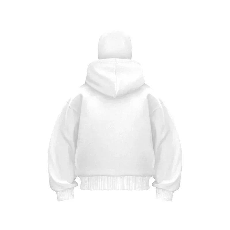 Unisex Cotton Blend Zip Hoodie With Built-In Hooded Face Mask For Cold Weather And Everyday Wear