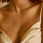 Minimalist Necklace Y Shaped Collarbone Double Layer for Daily Wear