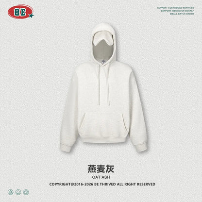 Unisex Fleece Hoodie with sleepy eye mask for travel